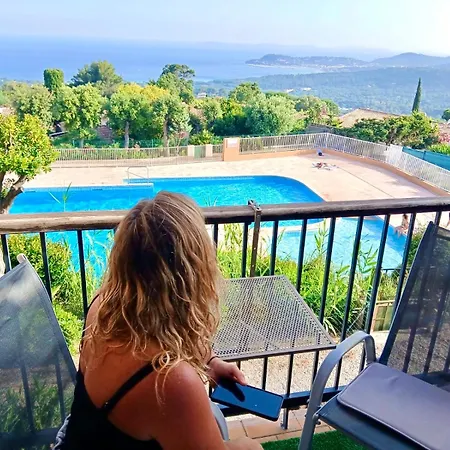 Studio Pool House Mdt 2 Etoiles Vue Mer Panoramique Amazing Sea View Wifi Linge Linen Inclut Aircondition La Croix-Valmer Exterior photo